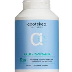 APOTEKETS KALK OG D-VITAMIN TABLETTER (400 MG/ 10 MIKROG) 240 STK