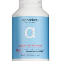 APOTEKETS KALK OG D-VITAMIN TABLETTER (400 MG/19 MIKROG) 240 STK