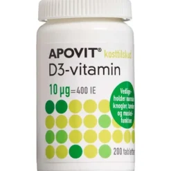 APOVIT D3-VITAMIN TABLETTER(10 MIKG) 200 STK