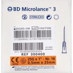 BD MICROLANCE 3 (25 G - 25MM) KANYLER