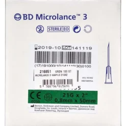 BD MICROLANCE 3 (21G/50MM) KANYLER