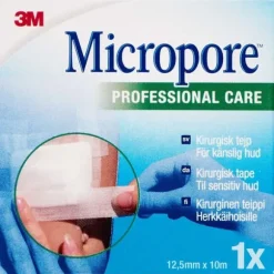 3M MICROPORE PAPIRTAPE (HVID, 1,25 CM)