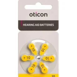 OTICON ZINC AIR BATTERIER 6 STK. (+10)